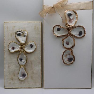 Oyster Cross on Canvas & Wood - New