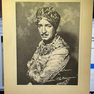 GAYNE WHITMAN - 8x10 Etching Print w/Stamped Signature "CHANDU THE MAGICIAN" as Pictured.