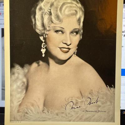 MAE WEST - 8x10 Stamped Signature Photo Print by Paramount Pictures as Pictured.