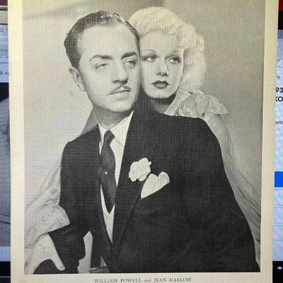 William Powell & Jean Harlow Original 1930's - 8x10 Linen Photo "Reckless" MGM Pictures as Pictured.