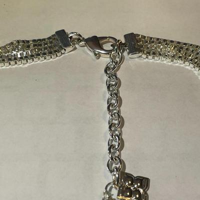 Heavy New Never Worn Condition Silver-tone Adjustable 32"-35" Fashion Box Chain Necklace 4-Strand as Pictured.