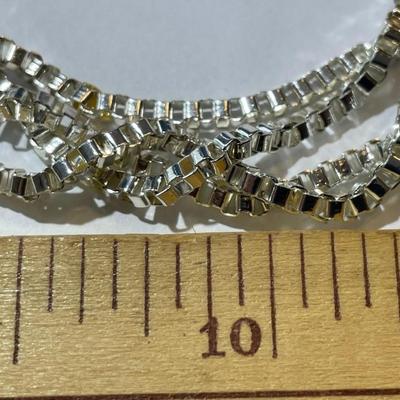 Heavy New Never Worn Condition Silver-tone Adjustable 32"-35" Fashion Box Chain Necklace 4-Strand as Pictured.