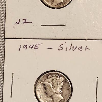 6 Silver Mercury Dime