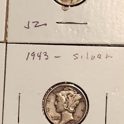 6 Silver Mercury Dime