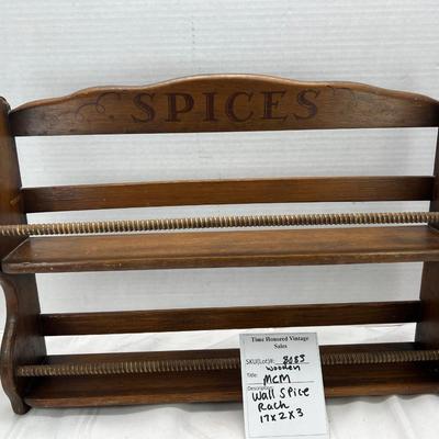 MCM Oak wall hanging Double spice rack