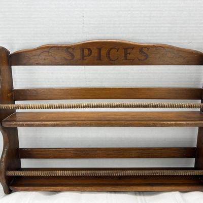 MCM Oak wall hanging Double spice rack
