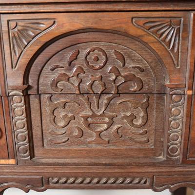 Antique Carved Oak Buffet (See Description)