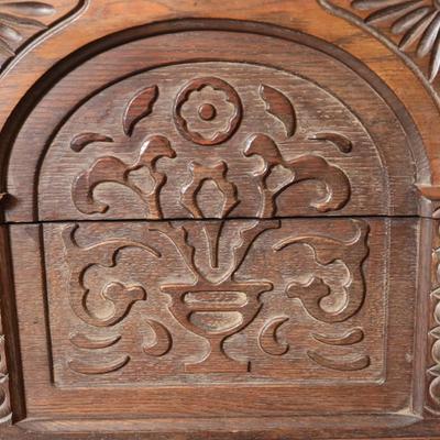 Antique Carved Oak Buffet (See Description)