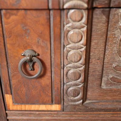 Antique Carved Oak Buffet (See Description)
