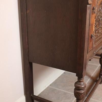 Antique Carved Oak Buffet (See Description)