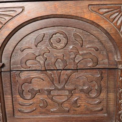 Antique Carved Oak Buffet (See Description)