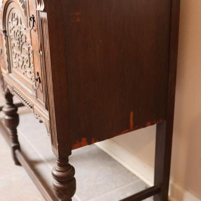 Antique Carved Oak Buffet (See Description)