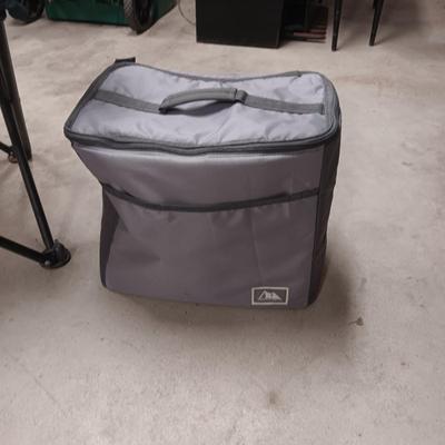 FOLDING CANVAS CHAIR AND AN ARTIC COOLER