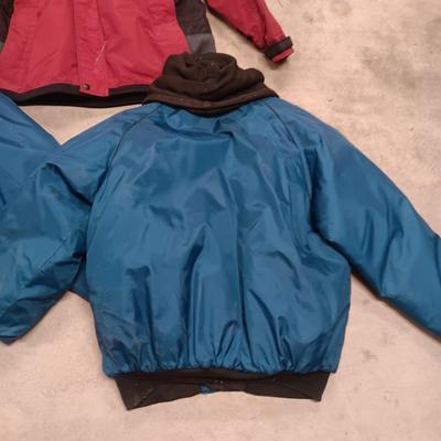 HIS AND HERS WALLS HOODED JACKETS (L) AND A COLUMBIA COAT (L)