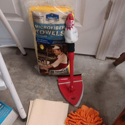 METAL AND WOOD STEP STOOLS, MICROFIBER TOWELS AND MORE