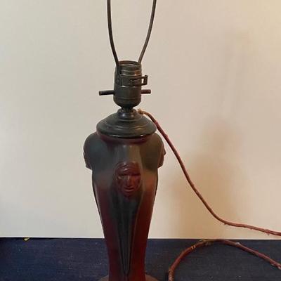 Vintage Van Briggle Indian Head Lamp