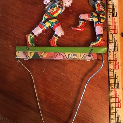Vintage Tin Toy, Squeeze BOXERS. Fast flying Arms & Jabs