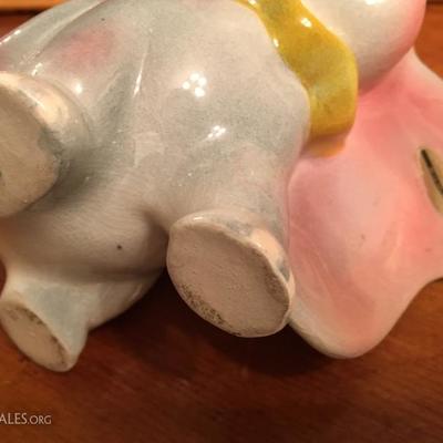 Vintage Enesco, Walt Disney's DUMBO w/ Hat & Sticker