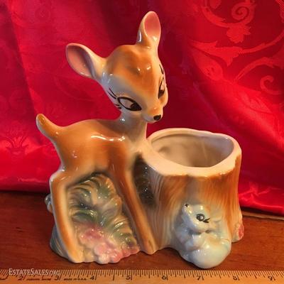 Like New! Vintage Disney BAMBI & THUMPER PLANTER