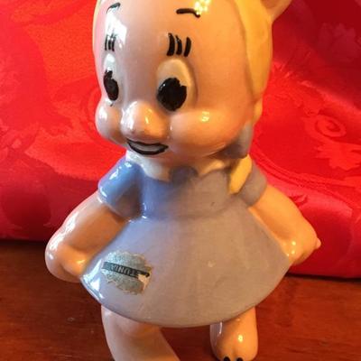Vintage American Pottery, Walt Disney PETUNIA PIG Figurine 
