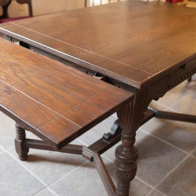 Antique Carved Oak Dining Table