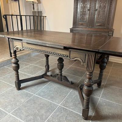 Antique Carved Oak Dining Table
