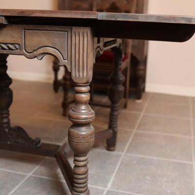 Antique Carved Oak Dining Table