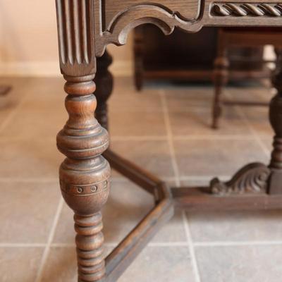 Antique Carved Oak Dining Table