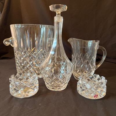 Orrefors Signed Decanter, Candle Holders & More (O-RG)