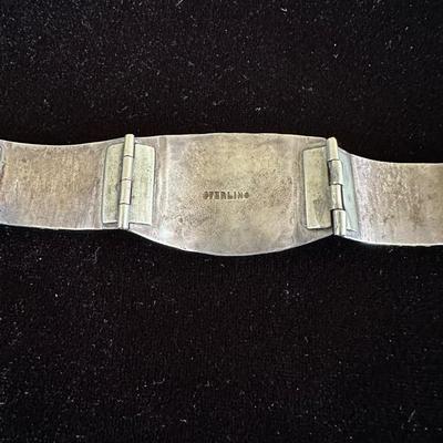 STERLING SILVER AND TURQUOISE BRACELET W/BROKEN CLASP