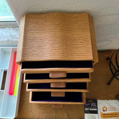 WOODEN JEWELRY BOX, EARRING HOLDER, AROMA DIFFUSER AND MORE