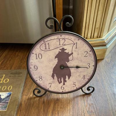 3 NICE COFFEE TABLE BOOKS AND A CLOCK