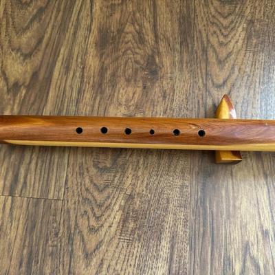 NATIVE AMERICAN STYLE WALL ART AND WOODEN FLUTE