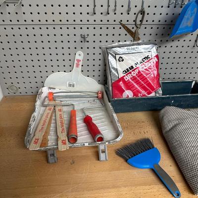 ASSORTMENT OF HARDWARE AND HOUSE PAINTING SSUPPLIES