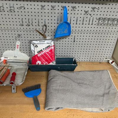 ASSORTMENT OF HARDWARE AND HOUSE PAINTING SSUPPLIES