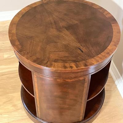 BAKER FURN. ~ Solid Mahogany Inlaid Side Table With Double Shelves ~*Read Details