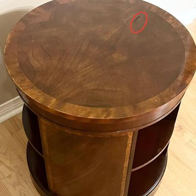 BAKER FURN. ~ Solid Mahogany Inlaid Side Table With Double Shelves ~*Read Details