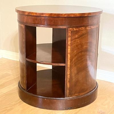 BAKER FURN. ~ Solid Mahogany Inlaid Side Table With Double Shelves ~*Read Details