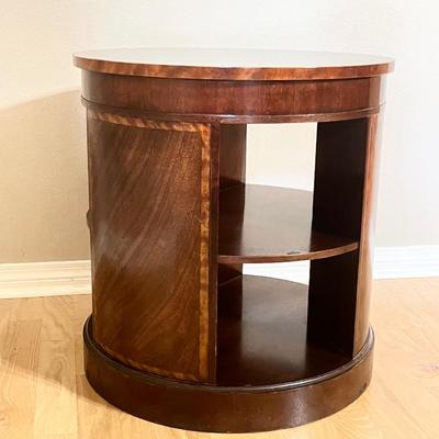 BAKER FURN. ~ Solid Mahogany Inlaid Side Table With Double Shelves ~*Read Details