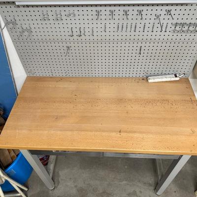 LIGHTED WORKBENCH W/PEG BOARD AND 2 DRAWERS