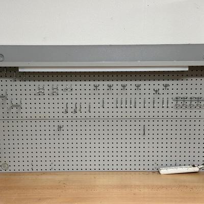 LIGHTED WORKBENCH W/PEG BOARD AND 2 DRAWERS
