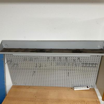 LIGHTED WORKBENCH W/PEG BOARD AND 2 DRAWERS