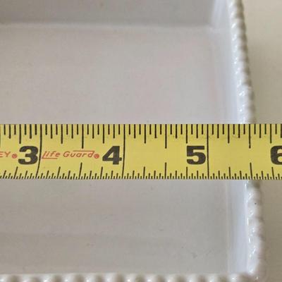 White Ceramic Hobnail Rim Dish