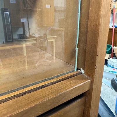 DISPLAY CABINET W/3 DRAWERS AND 2 CUPBOARDS