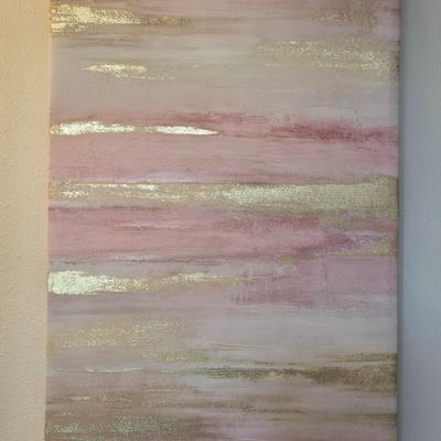 Pinks and Gold Canvas Art