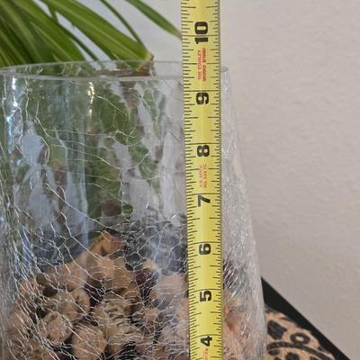 Crackle Glass Vase filled with Corks