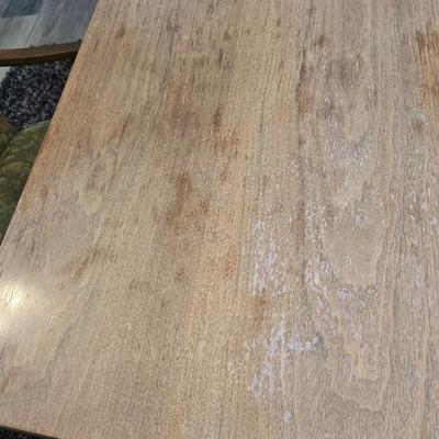 Mid Century Modern Dining Table With 3 Leaves and Padded Top Protector