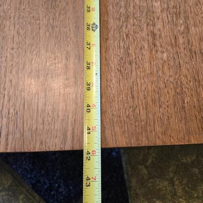 Mid Century Modern Dining Table With 3 Leaves and Padded Top Protector