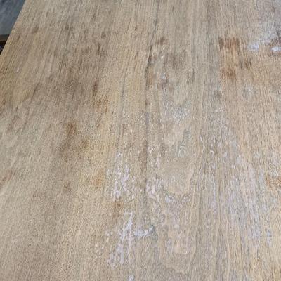 Mid Century Modern Dining Table With 3 Leaves and Padded Top Protector