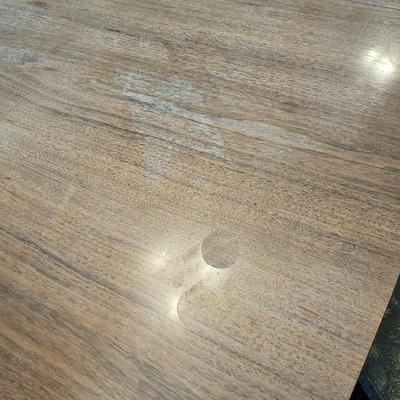 Mid Century Modern Dining Table With 3 Leaves and Padded Top Protector